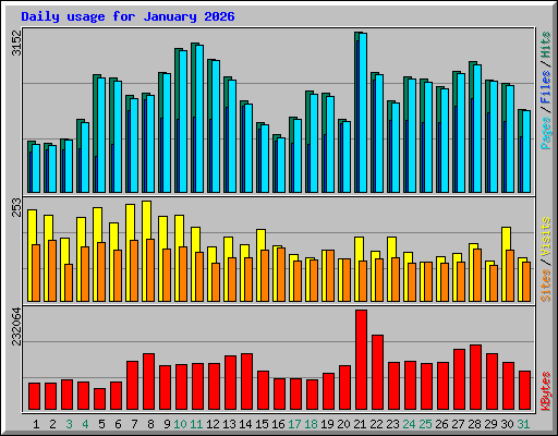 Daily usage for January 2026