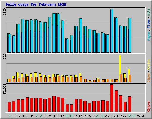 Daily usage for February 2026